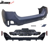 2024-2026 BMW G60 5-Series 530 540 550 Sedan & i5 (Not Fit M5) Rear Bumper Cover Conversion Assembly Replacement Unpainted PP Polypropylene M60 Style