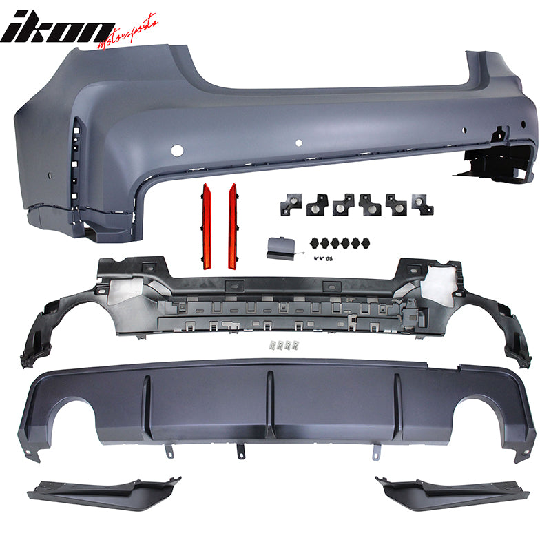 2019-2023 BMW G20 M3 Style Bumper for Round Tips&Side Skirt w/ Light