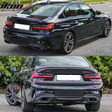 2019-2022 BMW 3 Series G20 Sedan M340 Style Black Rear Bumper Cover