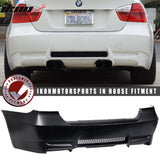 2006-2011 BMW E90 M3 Style Twin Outlets Unpainted Rear Bumper Cover