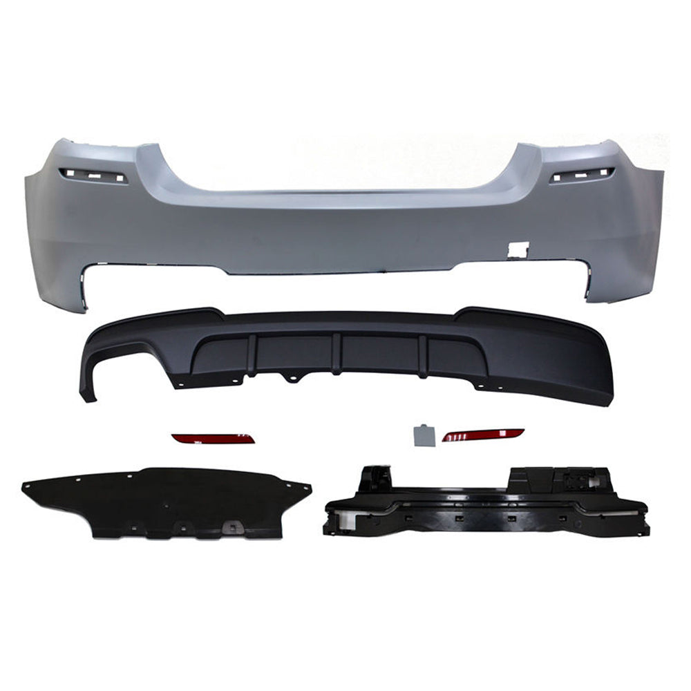 2011-2016 BMW F10 528i MP Style Twin Muffler Single Outlet Rear Bumper
