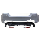 2011-2016 F10 535i MP Style Single Muffler Twin Outlet Rear Bumper