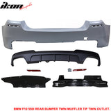 2011-2016 BMW F10 M-P Style Twin Muffler Dual Outlet Rear Bumper PP