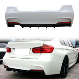 2012-2018 BMW F30 328i MP Rear Bumper Twin Muffler Single Outlet PP