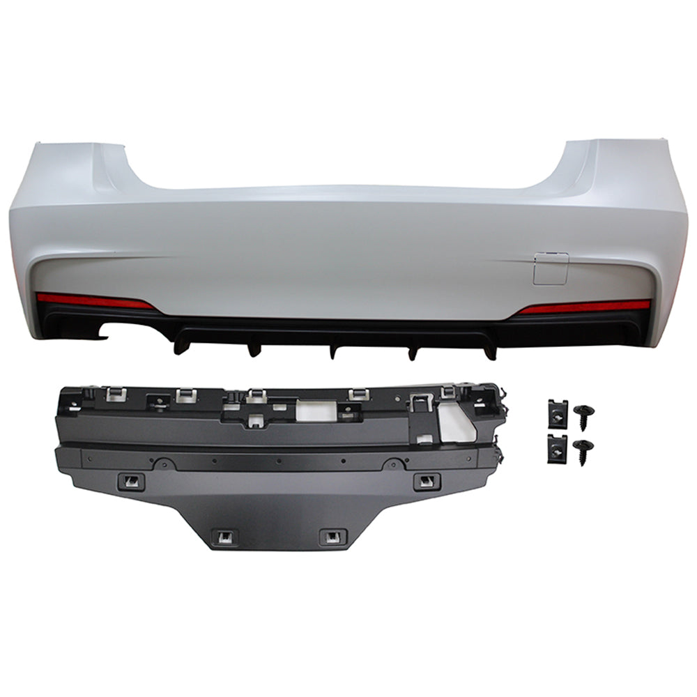 2012-2018 BMW F30 328i MP Rear Bumper Twin Muffler Single Outlet PP