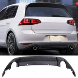 2015-2017 Volkswagen Golf 7 MK7 Unpainted Black Rear Bumper Diffuser
