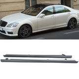2007-2013 Benz W221 S CLASS AMG Style Unpainted Black Side Skirts PP