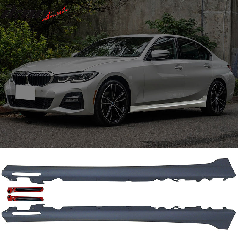 2019-2022 BMW 3 Series G20 M-Tech Black Front Rear Bumper Side Skirts