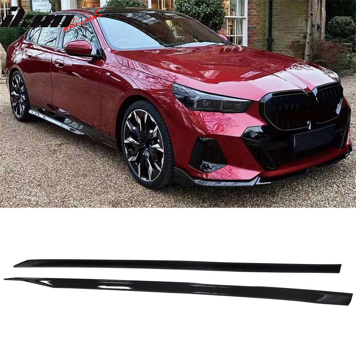 2024-2026 BMW G60 5-Series Sedan M-Sport Style Gloss Black Side Skirts