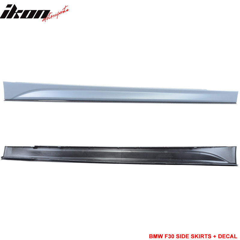 Fits 12-18 F30 PP Msport Side Skirts Rocker Panel + Splitter Extension