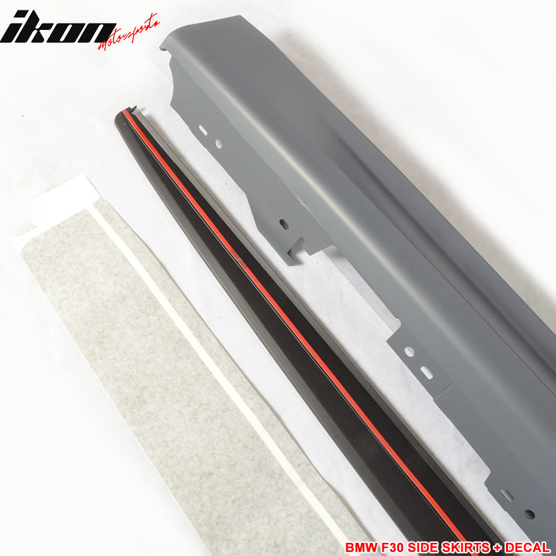 Fits 12-18 F30 PP Msport Side Skirts Rocker Panel + Splitter Extension