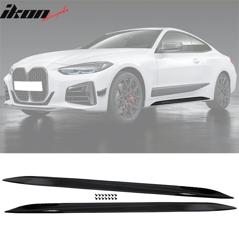 2021-2025 BMW G22 G23 4-Series Gloss Black Front Rear Lip + Side Skirt