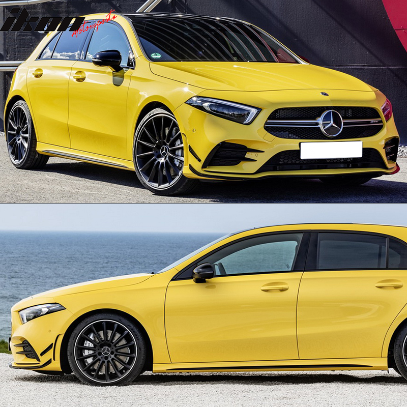 2020-2022 Benz W177 A35 AMG Front Bumper Lip with Gloss Moulding PP