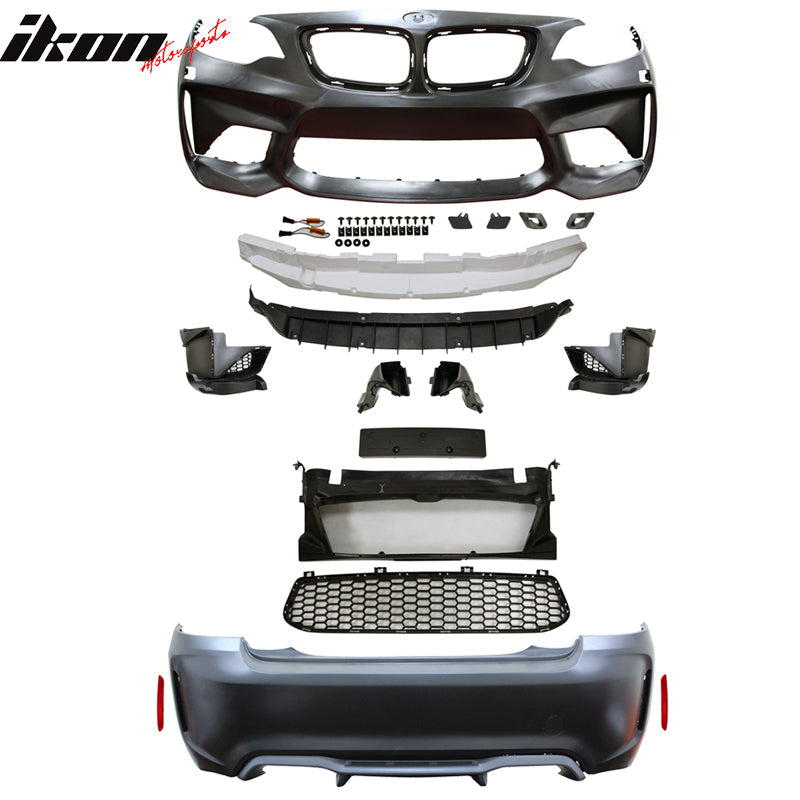 2014-2021 BMW F22 F23 Front + Rear Bumper Cover Diffuser Twin Outlet