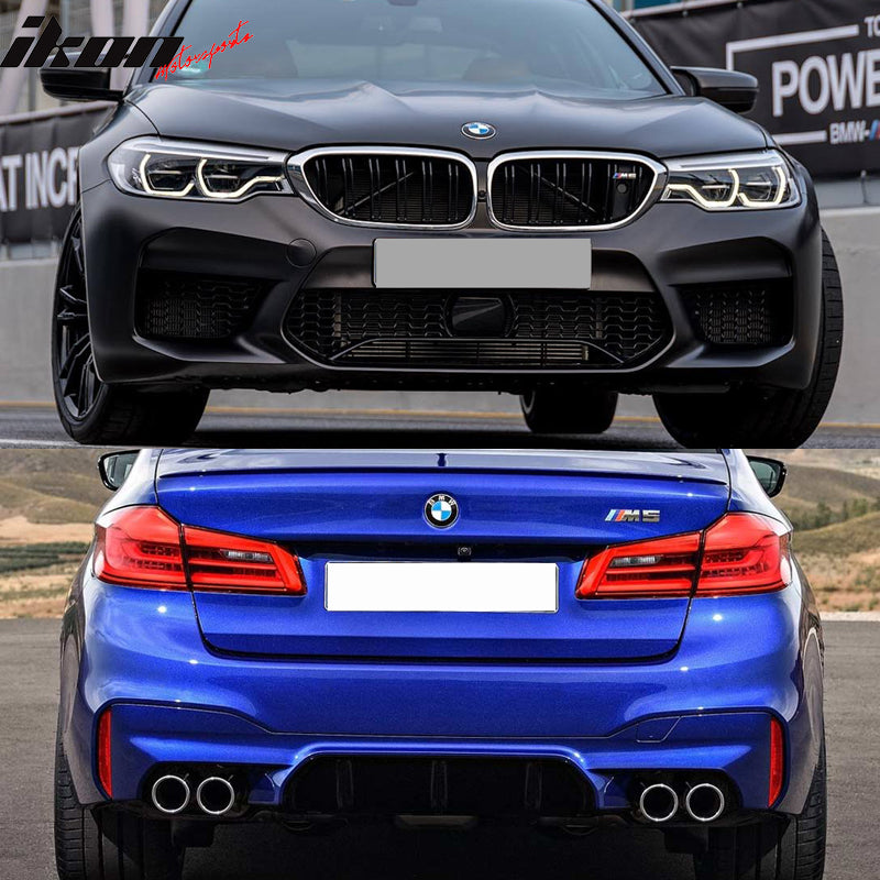 2017-2020 BMW G30 Sedan M5 Style Front + Rear Bumper w/ Diffuser PP