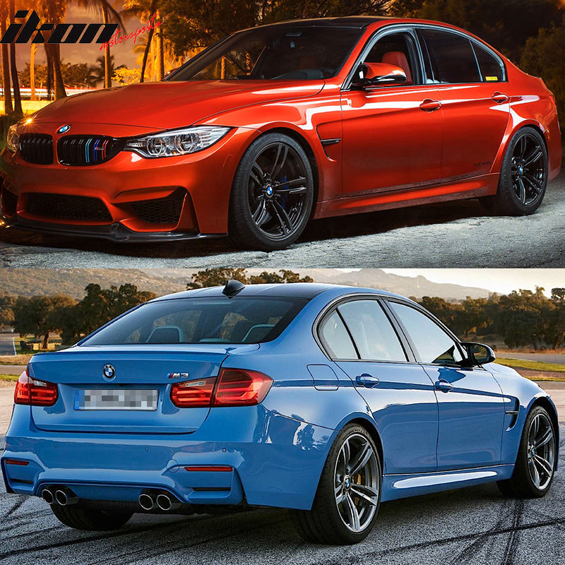 2012-2018 BMW F30  3-Series M3 Style Unpainted Black Side Skirts PP