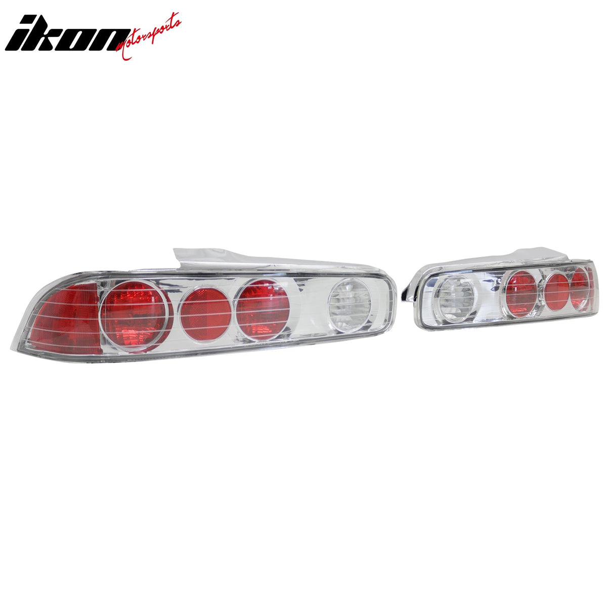 1994-2001 Acura Integra Hatchback 2-Door 2PCS Driver Passenger Side Rear Tail Lights Lamps Assembly Replacement Chrome Housing Clear Lens