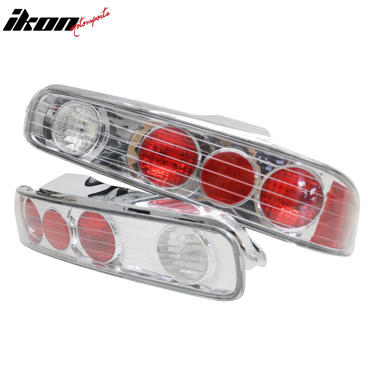 1994-2001 Acura Integra Hatchback 2-Door 2PCS Driver Passenger Side Rear Tail Lights Lamps Assembly Replacement Chrome Housing Clear Lens