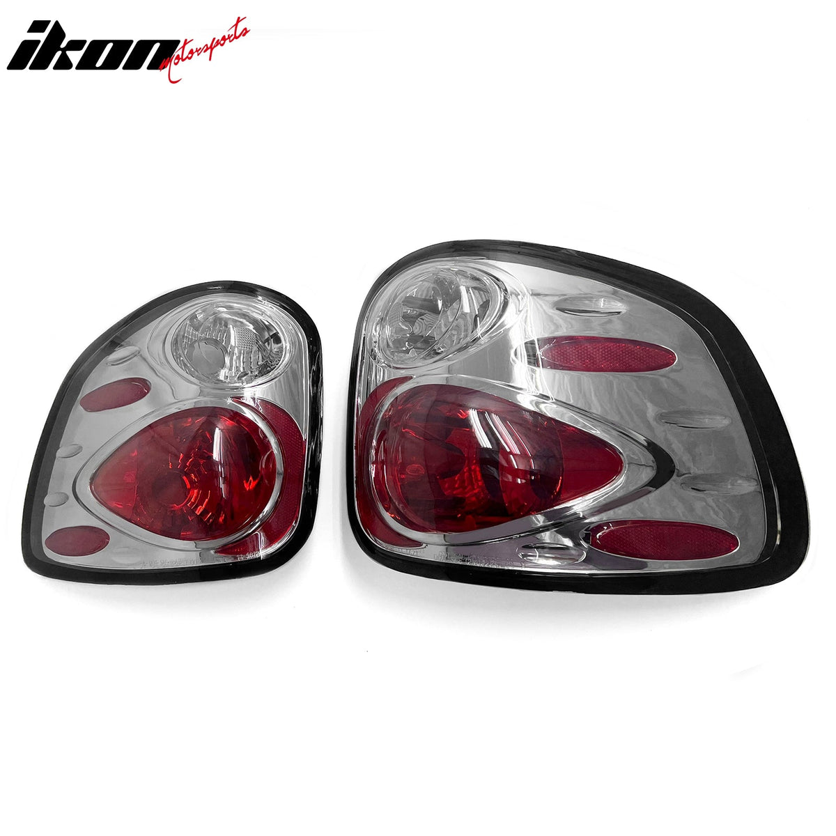 1997-2003 Ford F-150 Flareside Rear Tail Lights Black Housing Clear Lens Pair