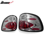 1997-2003 Ford F-150 Flareside Rear Tail Lights Black Housing Clear Lens Pair