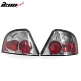 1998-2001 Nissan Altima Rear Tail Lights Lamps Chrome Housing Clear Lens Pair