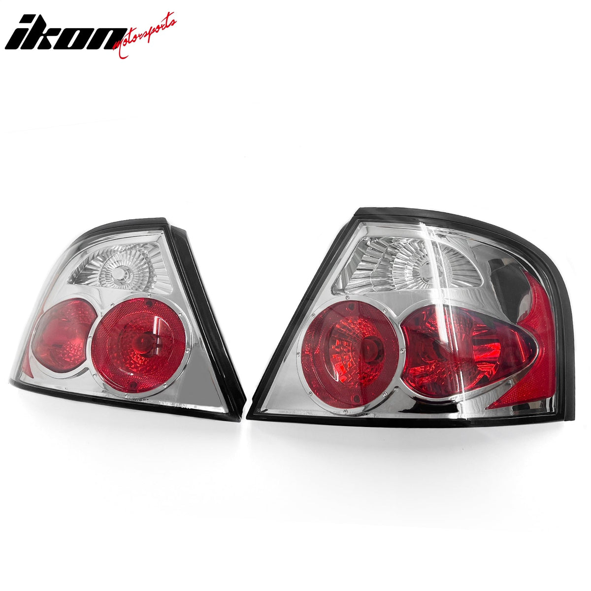 1998-2001 Nissan Altima Rear Tail Lights Lamps Chrome Housing Clear Lens Pair