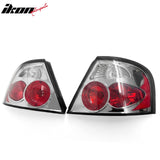 1998-2001 Nissan Altima Rear Tail Lights Lamps Chrome Housing Clear Lens Pair