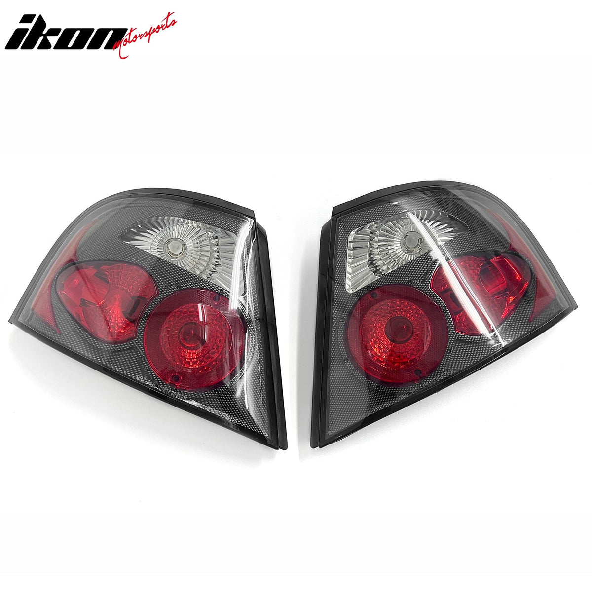1998-2001 Nissan Altima Black Housing w/ Carbon Texture Clear Lens Tail Lights