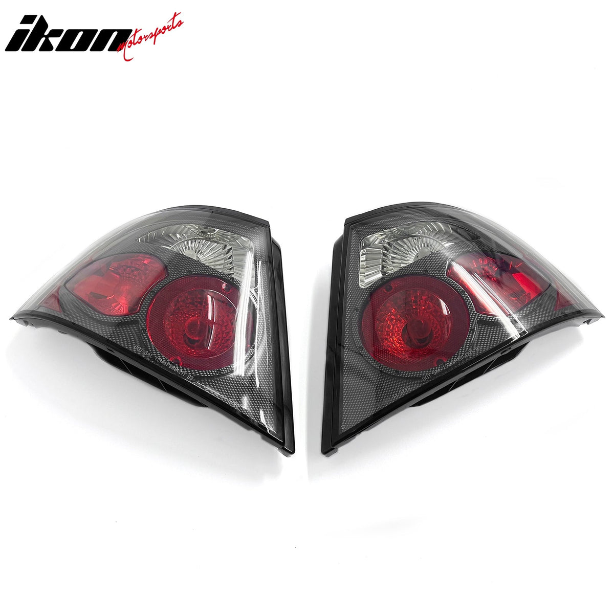 1998-2001 Nissan Altima Black Housing w/ Carbon Texture Clear Lens Tail Lights