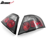 1998-2001 Nissan Altima Black Housing w/ Carbon Texture Clear Lens Tail Lights