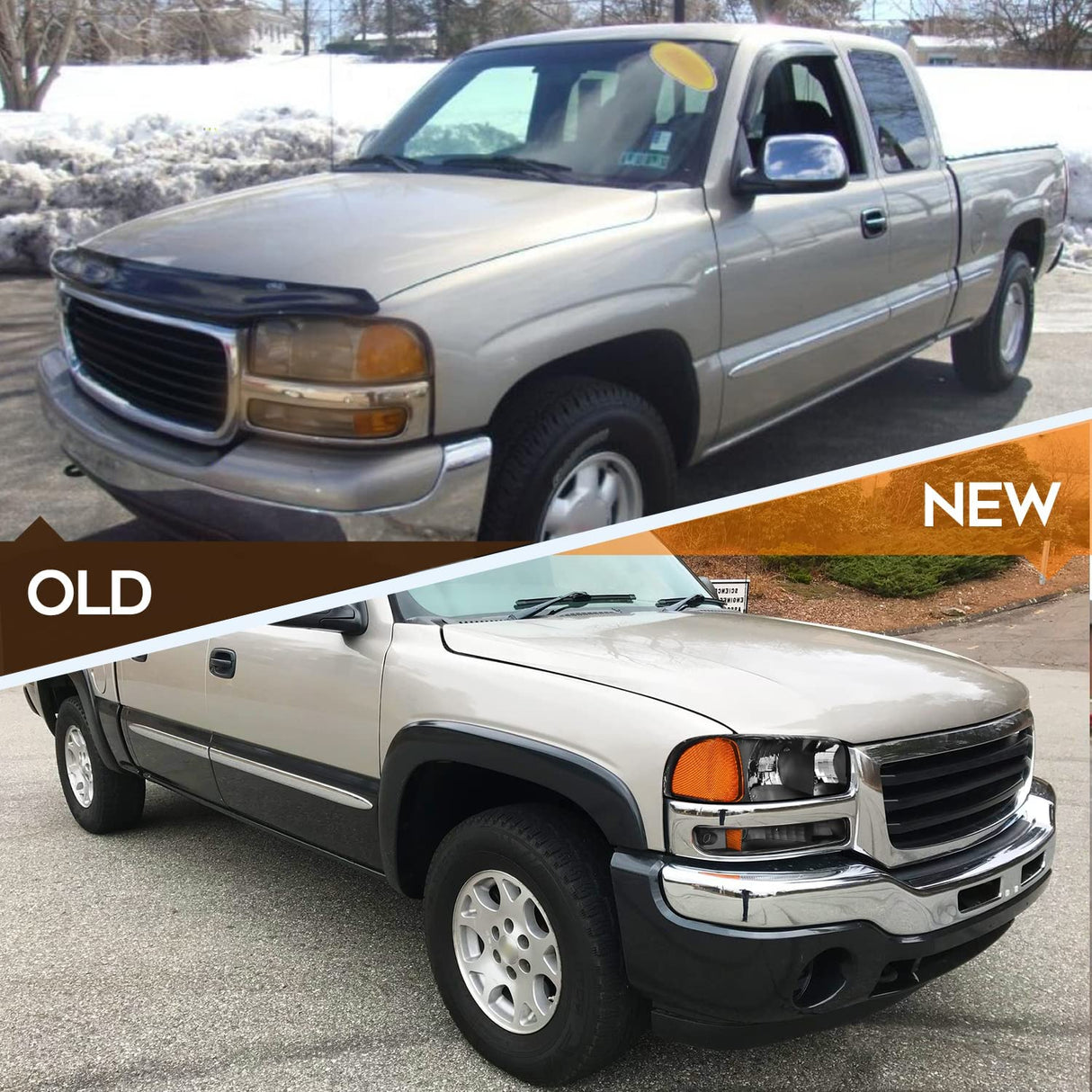 Lbrst Headlight Assembly For Gmc Sierra 1500 19992006 Classic 2007 2500 19992004 Black Housing Amber Reflector Clear Lens Driver And Passenger Side Headlamp