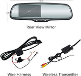 Master Tailgaters 10.5" Rear View Mirror with 4.3" LCD Screen + Wireless Transmitter & 170° LED Backup Camera | Universal Rearview | Auto Adjusting Brightness LCD | Anti Glare | Full Replacement