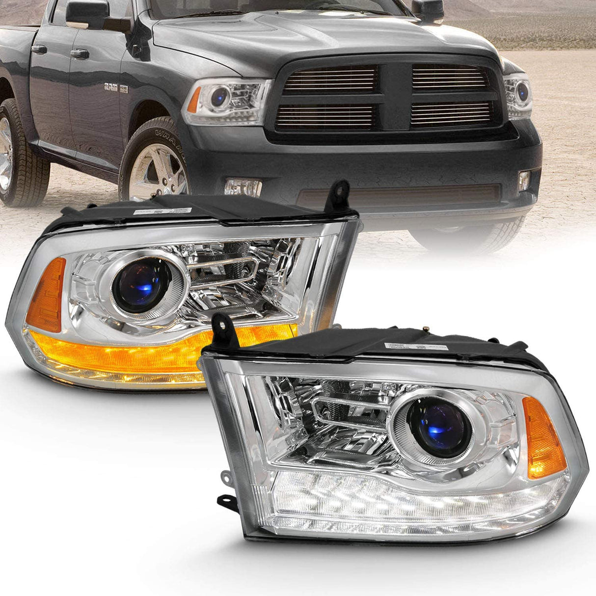 Amerilite LED Headlight Bulb Drl Directional For Dodge Ram 1500 2500 3500 Passenger And Driver Side