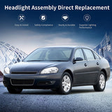 Autosaver88 Headlights Assembly Pair Compatible With 0613 Chevrolet Impala 1416 Chevy Limited 06 07 Monte Carlo Headlamp Replacement Chrome Housing Reflector A Clear Lens Oe
