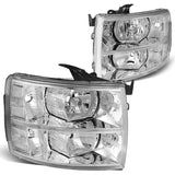 Dna Motoring Hlohcsil07chcl1 Chrome Housing Headlights Compatible With 0713 Silverado 15002500 Hd 3500 1500