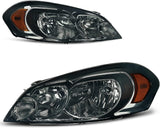 Autosaver88 Headlight Assembly Compatible With 20062013 Chevy Impala 06 07 Monte Carlo Replacement Headlamp Driving Light Chrome Housing Amber Reflector Clear Lens 25958359 25958360 A Black Smoke Oe