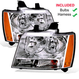 Amerilite For Chevy 0713 Tahoesuburbanavalanche Factory Style Replacement Headlights Pair Driver And Passenger Side Chrome Housing