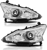 Alziria Headlight Assembly Compatible With 20132015 Nissan Altima Sslsv Only Fit 4door Chrome Housing Amber Reflector
