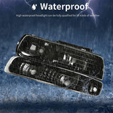 Autosaver88 Headlights Assembly Compatible With 19992002 Chevy Silverado 20002006 Tahoe Suburban Headlamp Bumper Lights Smoke Lens Reflector