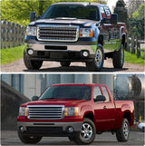 2007-2014 Sierra Headlight Assembly Compatible With Gmc 1500 0714 2500hd 3500hd Chrome Housing Amber Reflector Replacement Left And Right