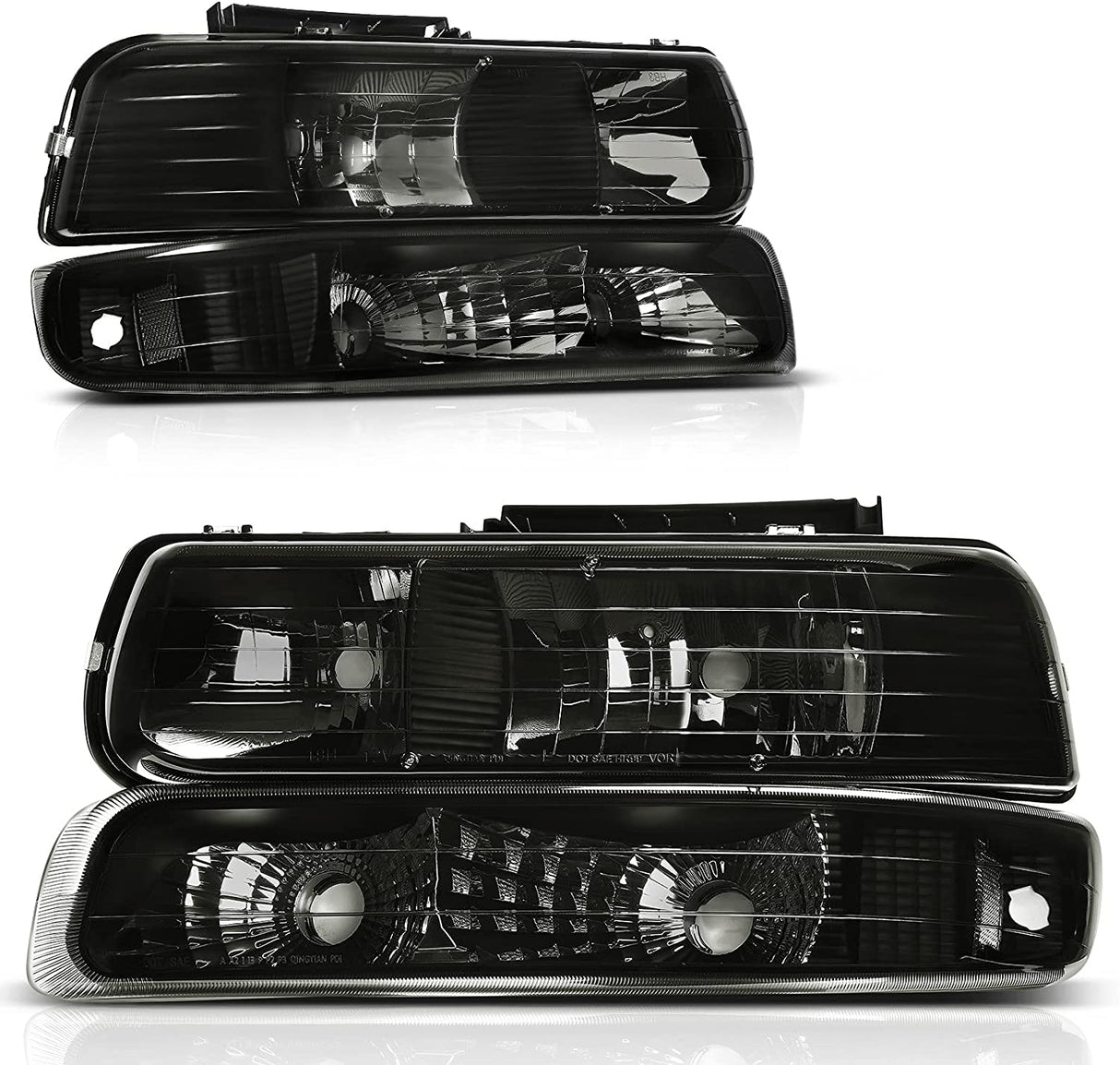 Autosaver88 Headlights Assembly Compatible With 19992002 Chevrolet Silverado 20012002 1500 2500 1500hd 2500hd 3500 20002006 Tahoe Suburban Lights In Bumpers