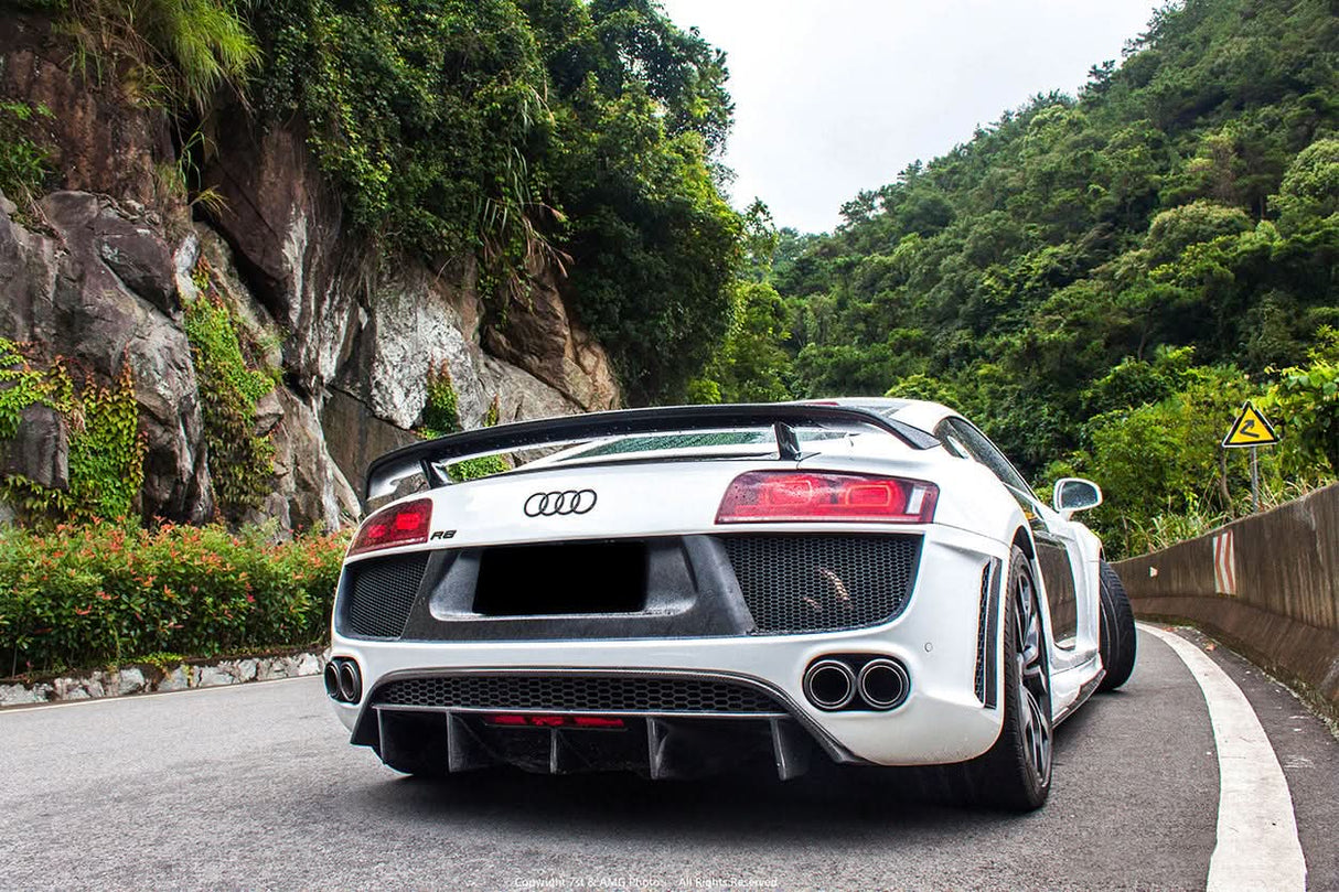 2006-2015 Audi R8 Partial Carbon Fiber Rear Bumper With Exhaust Tips DarwinPRO (DPGT) Fits Coupe | Spyder