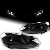 Volkswagen Golf MK6 Red, Silver, and Black Projector with Dynamic Signal LED Headlights (2009 - 2013) - K2 Industries