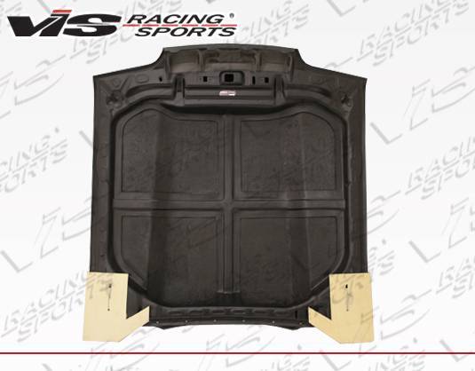1987-1993 Ford Mustang 2 doors Cowl Induction Style Carbon Fiber Black Hood