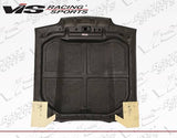 1987-1993 Ford Mustang 2 doors Cowl Induction Style Carbon Fiber Black Hood