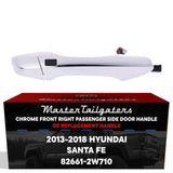 Exterior Door Handle Chrome Replacement for Hyundai Santa Fe (2013-2018) OE Part # 82661-2W710 | Front Right Passenger Side w/o Keyhole