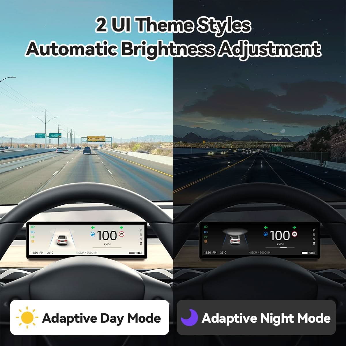 TESERY 8.8 Inch Touch Screen Instrument Cluster Dashboard Display for Model 3 / Y