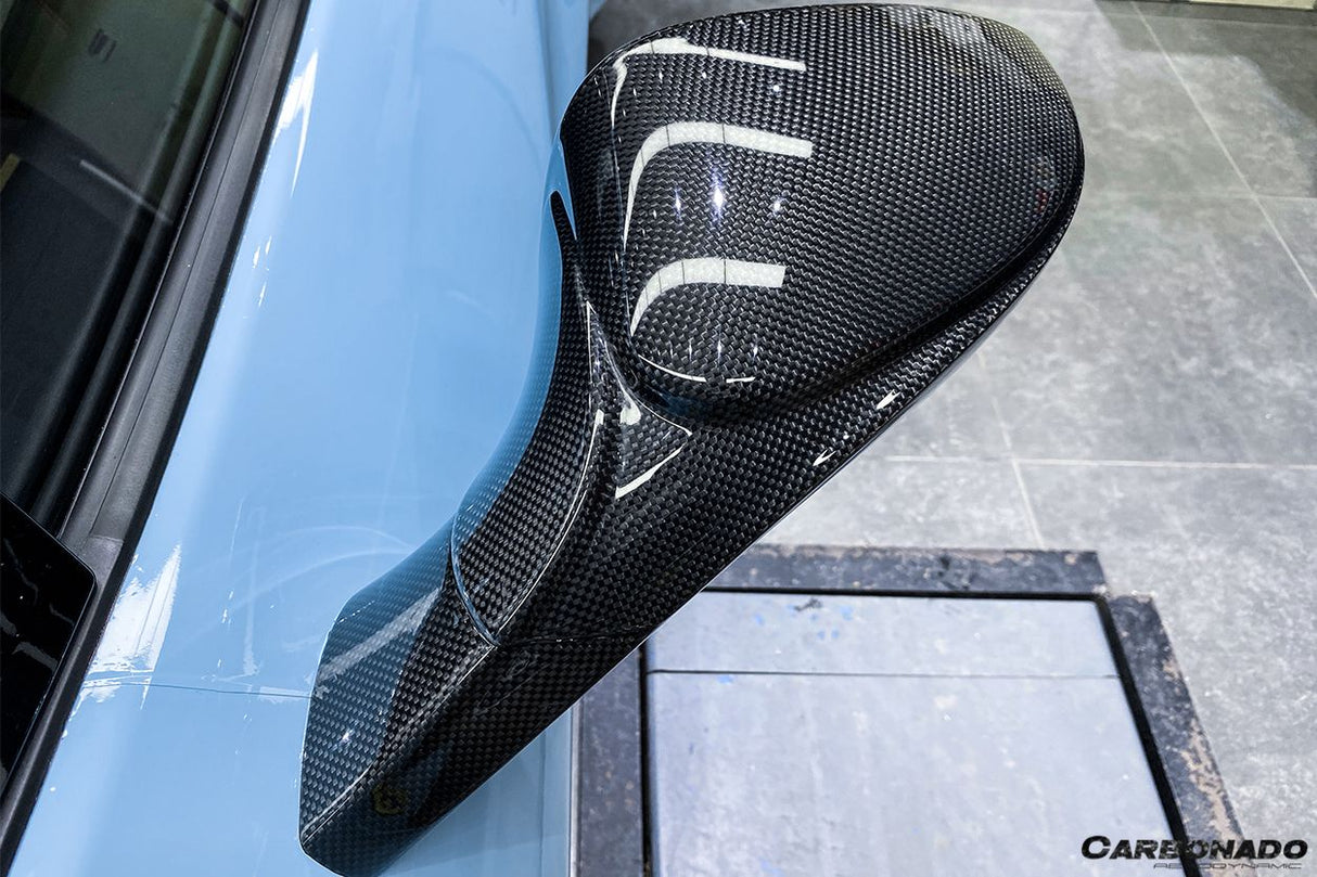 2015-2020 Ferrari Carbon Fiber Mirror House with Base Replacement Carbonado (OE) | Fits: F8, 488, Pista