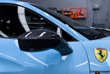 2015-2020 Ferrari Carbon Fiber Mirror House with Base Replacement Carbonado (OE) | Fits: F8, 488, Pista