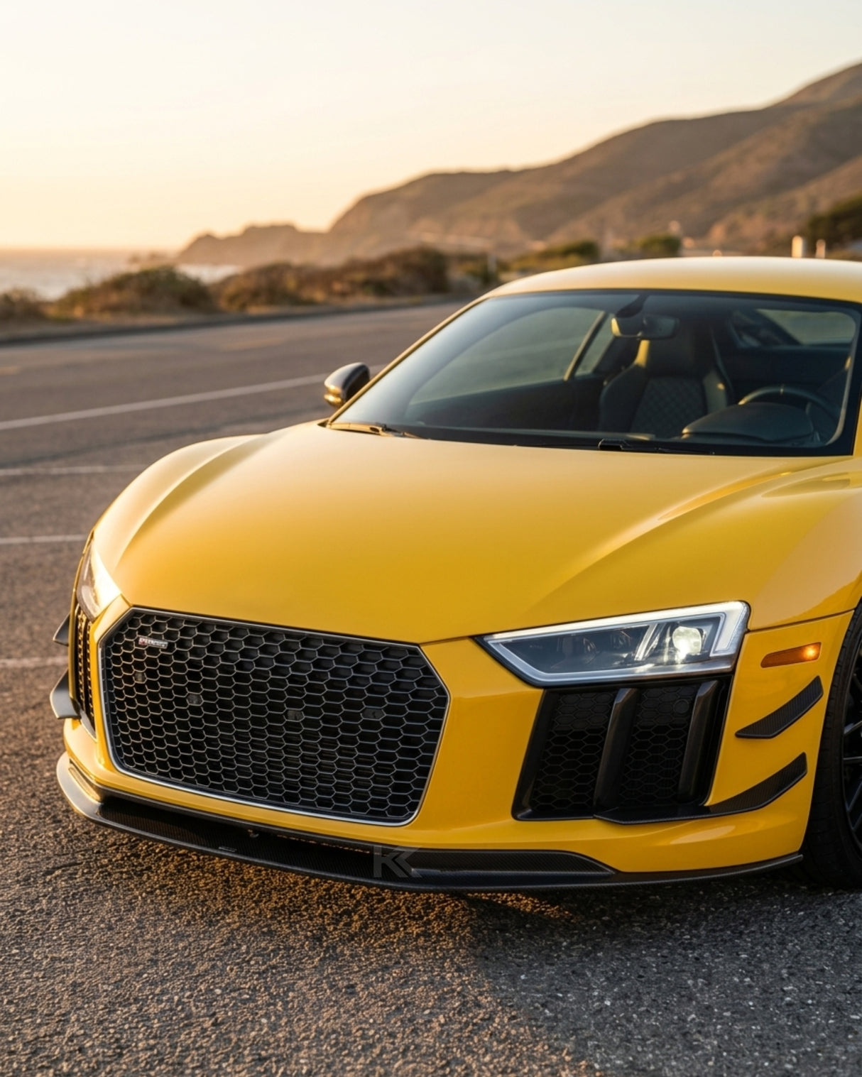 2016–2018 Audi R8 V10 & V10 Plus Coupe V-Design Front Lip Spoiler – Dry Carbon Fiber